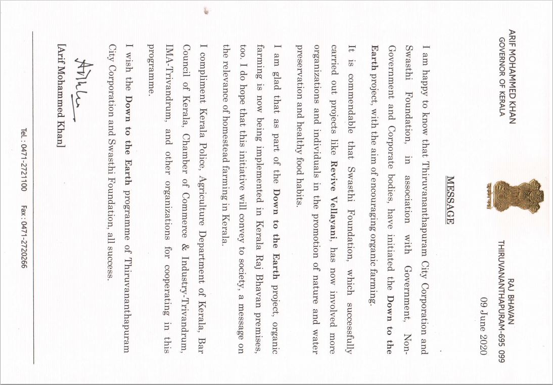 Governor's letter